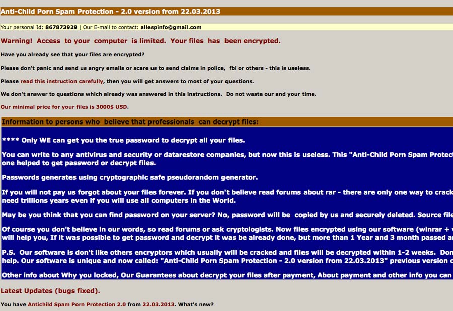 Captura de la página de inicio de un ataque Hacker