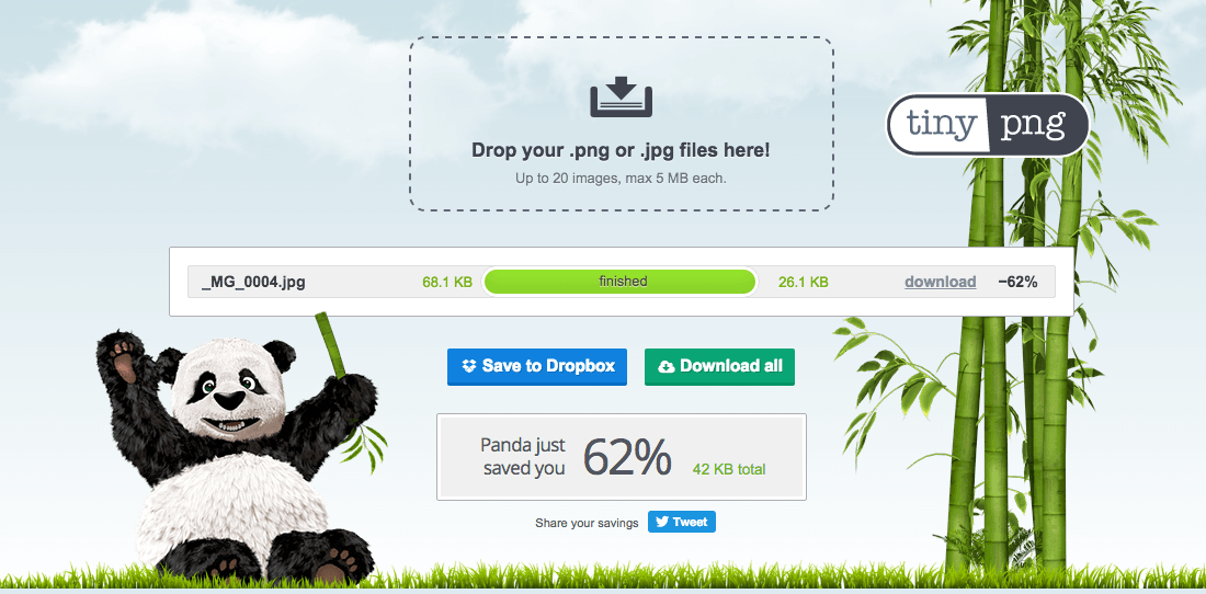 Tinypng para comprimir im&aacute;genes